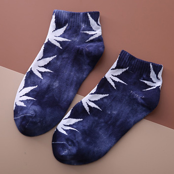 Spring Summer Men Women Socks Tie Dye Socks Street Hip-hop Sports Socks Boat Socks Maple Weed Skateboard Socks